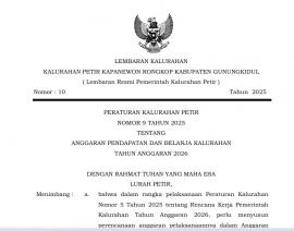 PERATURAN KALURAHAN PETIR TENTANG APBKAL TAHUN ANGGARAN 2026